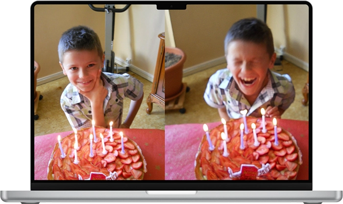 mockup d'orinateur avec des photos de frédéric poulain jeune